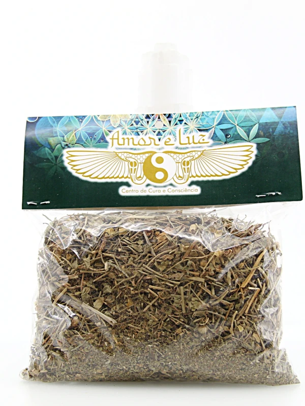 O saco de ervas abre caminhos é uma planta arbustiva com pequenas flores brancas e é usada em banhos e defumações