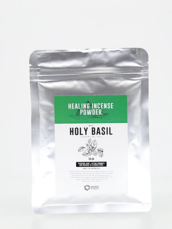 O pó de incenso curativo é proveniente da Indonesia.