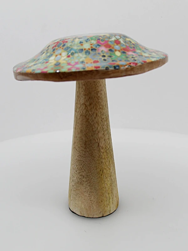 Cogumelo Médio Azulejo Mediterrâneo 15cm