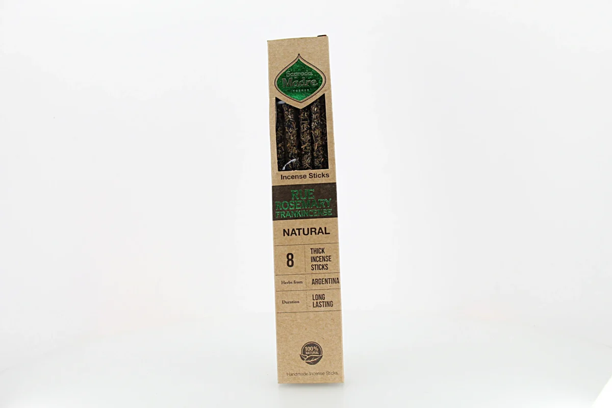 Incenso Natural de Arruda e Alecrim Mediterrâneo é elaborado com ingredientes naturais