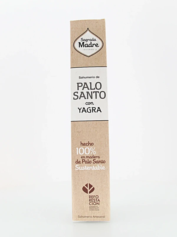 O incenso Madre Terra Pau Santo & Yagra possui um aroma envolvente e natural