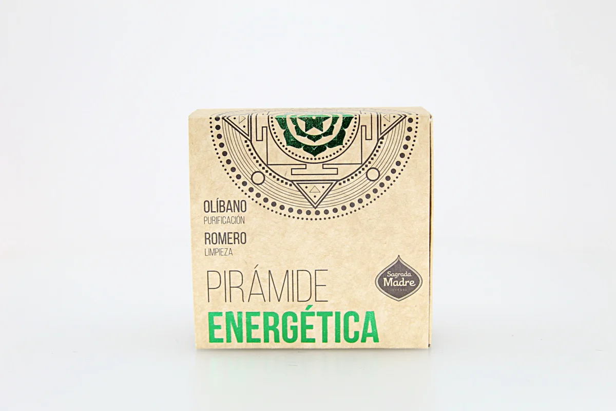 A Pirâmide Energética Olíbano & Alecrim é um incenso artesanal