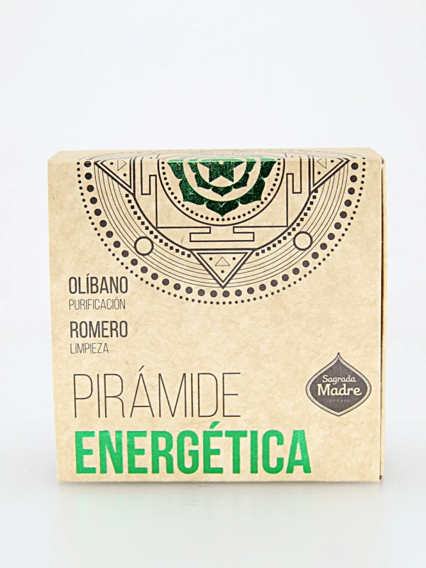 A Pirâmide Energética Olíbano & Alecrim é um incenso artesanal