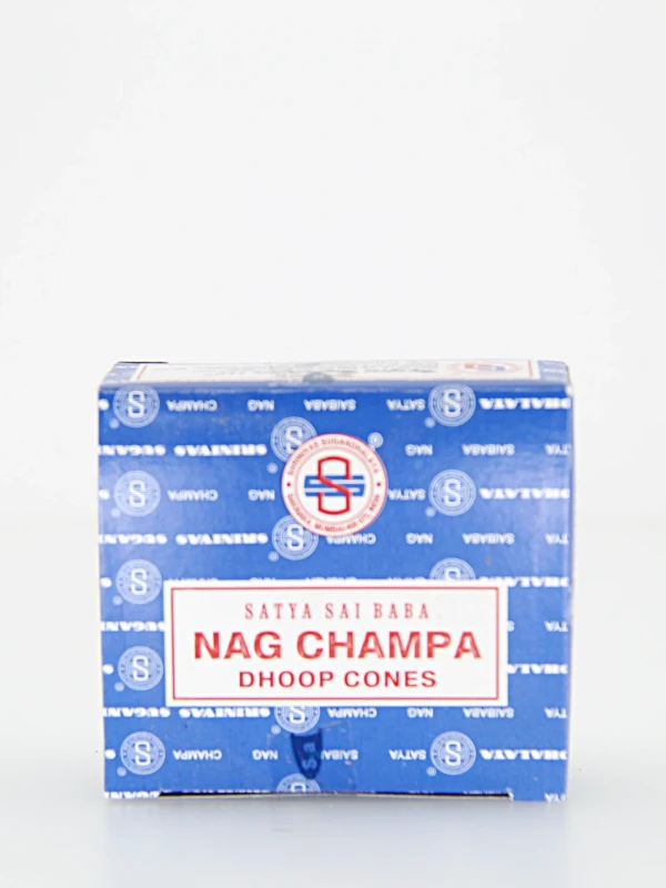 O incenso Nag Champa Azul em cones é elaborado com base em madeiras sagradas