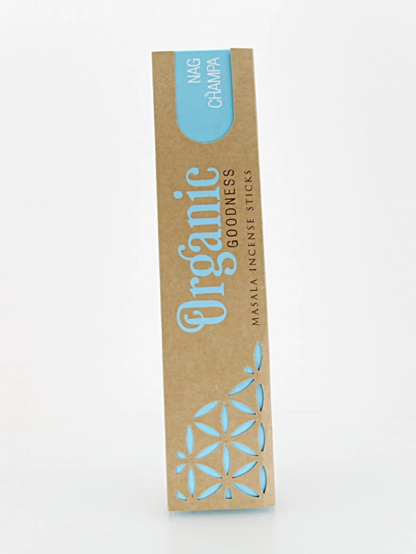 O incenso Orgânico Nag Champa é produzido na Índia com ingredientes naturais e sustentáveis