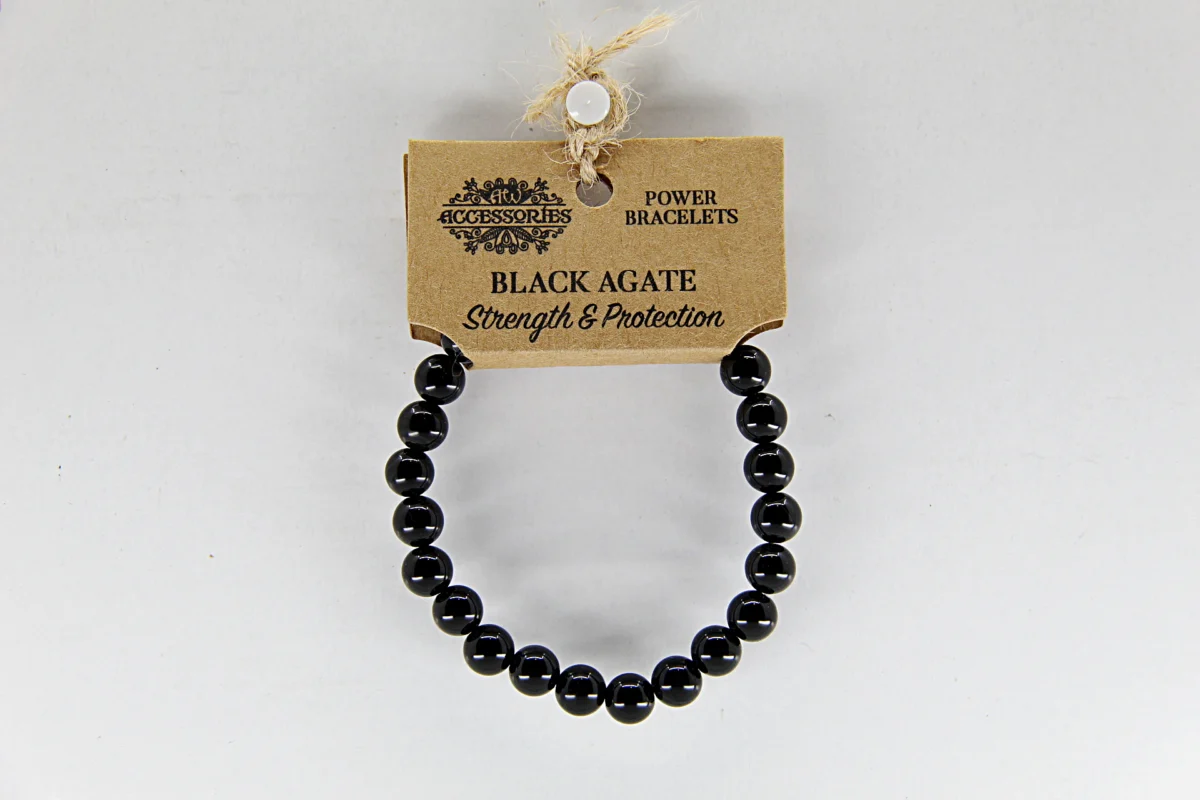 Pulseira de energia com ágata preta