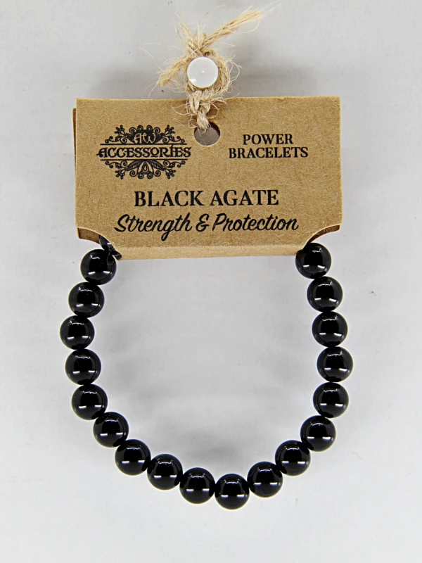 Pulseira de energia com ágata preta