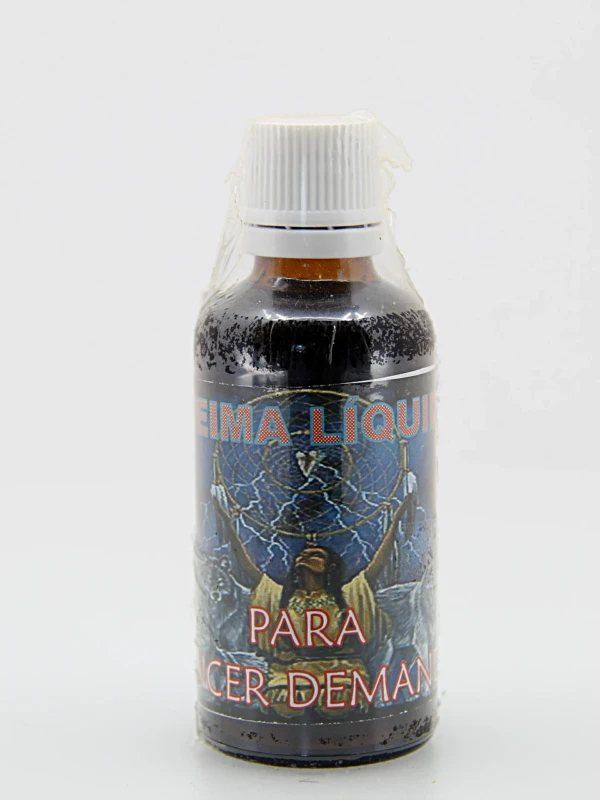 Frasco de essência líquida indicado para rituais de fortalecimento da energia pessoal e abertura de caminhos em situações legais ou desafios.