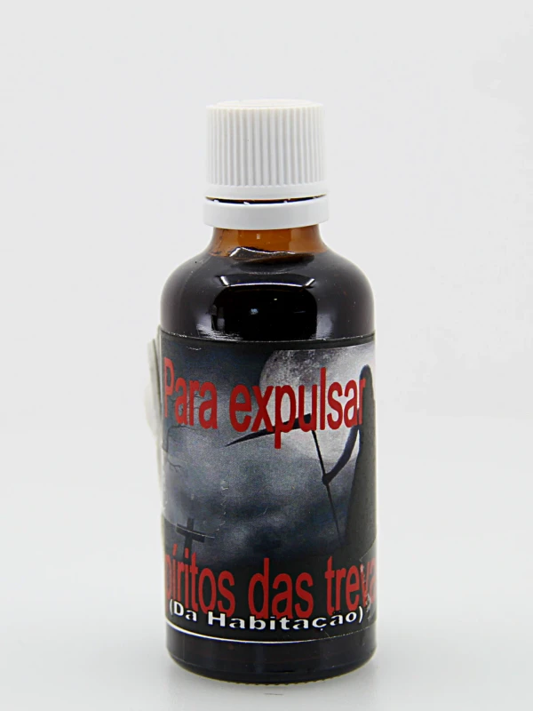 Frasco de essência líquida destinado a rituais de proteção e limpeza energética profunda.