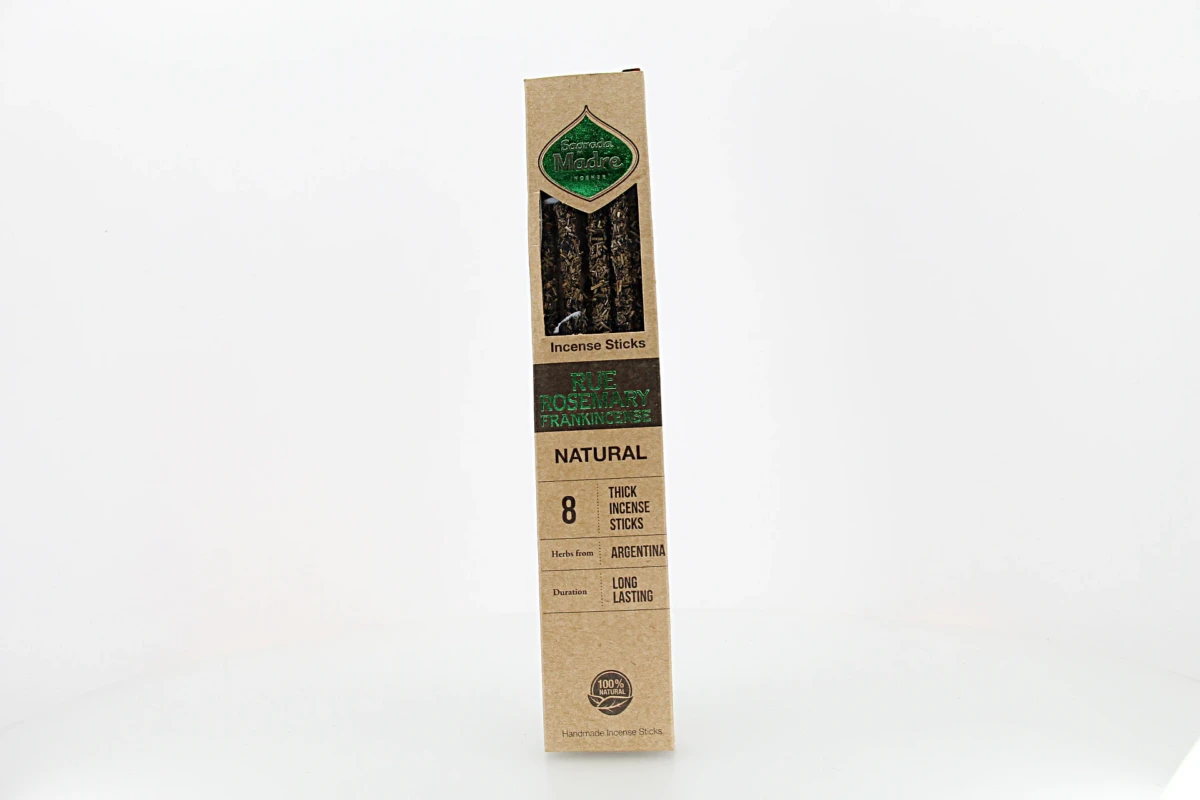 Incenso Natural de Arruda e Alecrim Mediterrâneo é elaborado com ingredientes naturais