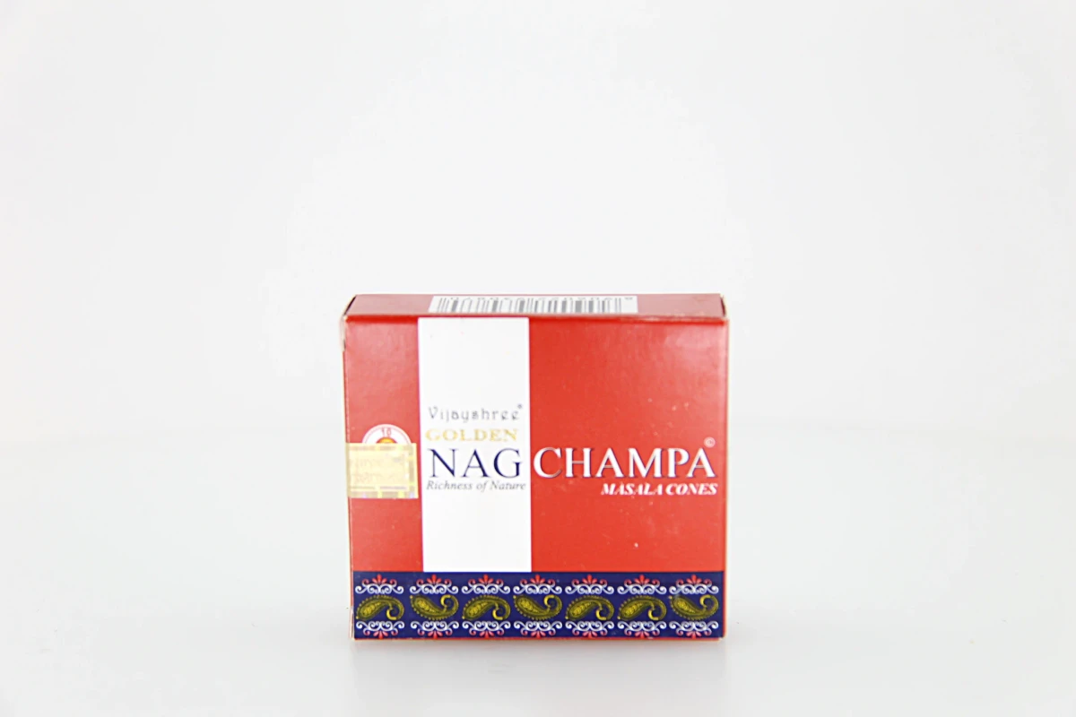 O incenso Golden Nag Champa Vermelho em cones é elaborado com ingredientes naturais