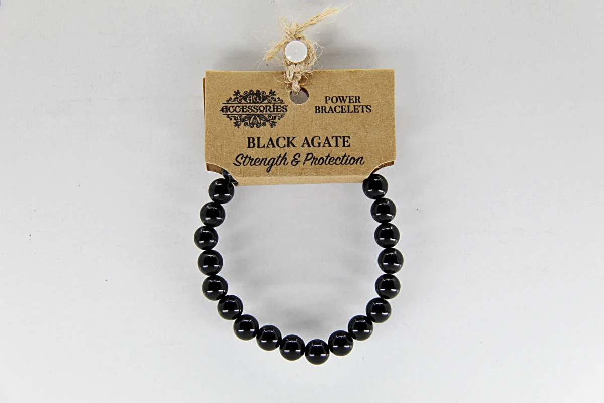 Pulseira de energia com ágata preta