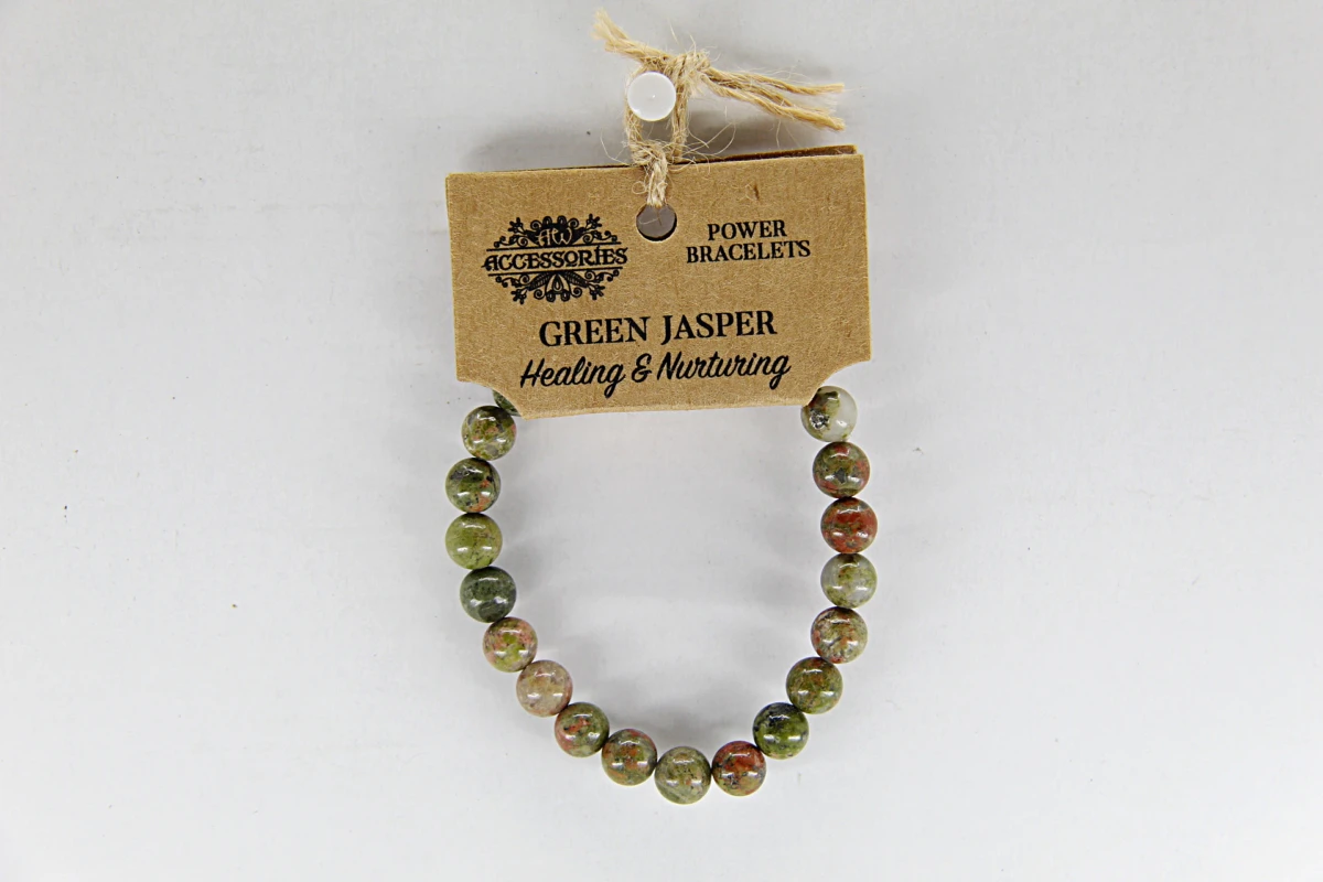 Pulseira de energia com jaspe verde é conhecido pelas suas propriedades de cura